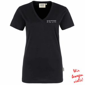 Damen V Neck Schwarz